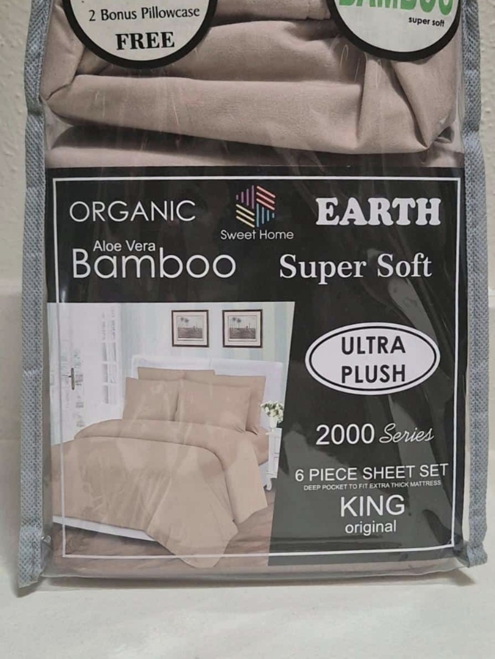 Earth Organic Bamboo King Sheet Set - Beige Ultra Plush